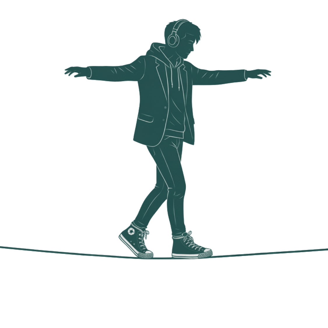 Seilttänzer-Silhouette